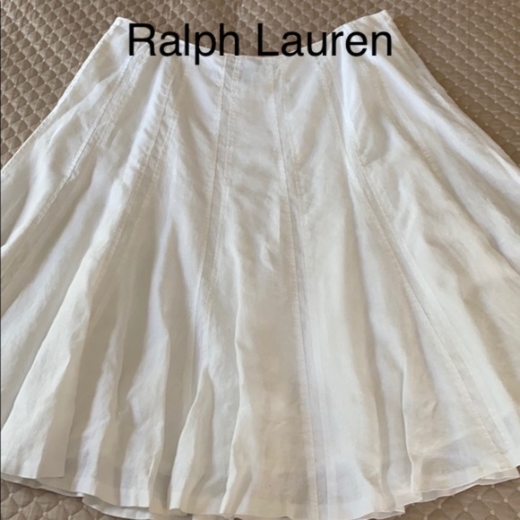 Lauren Ralph Lauren Dresses & Skirts - Ralph Lauren white linen skirt size 16